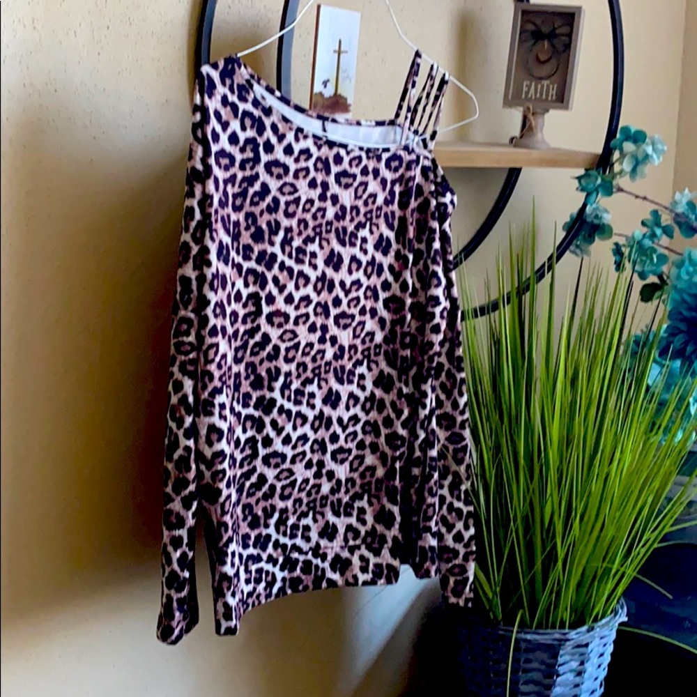 Poly/Spandex off one shoulder top-  brand new.